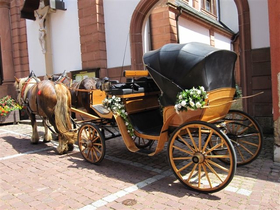Elegante Hochzeitskutsche